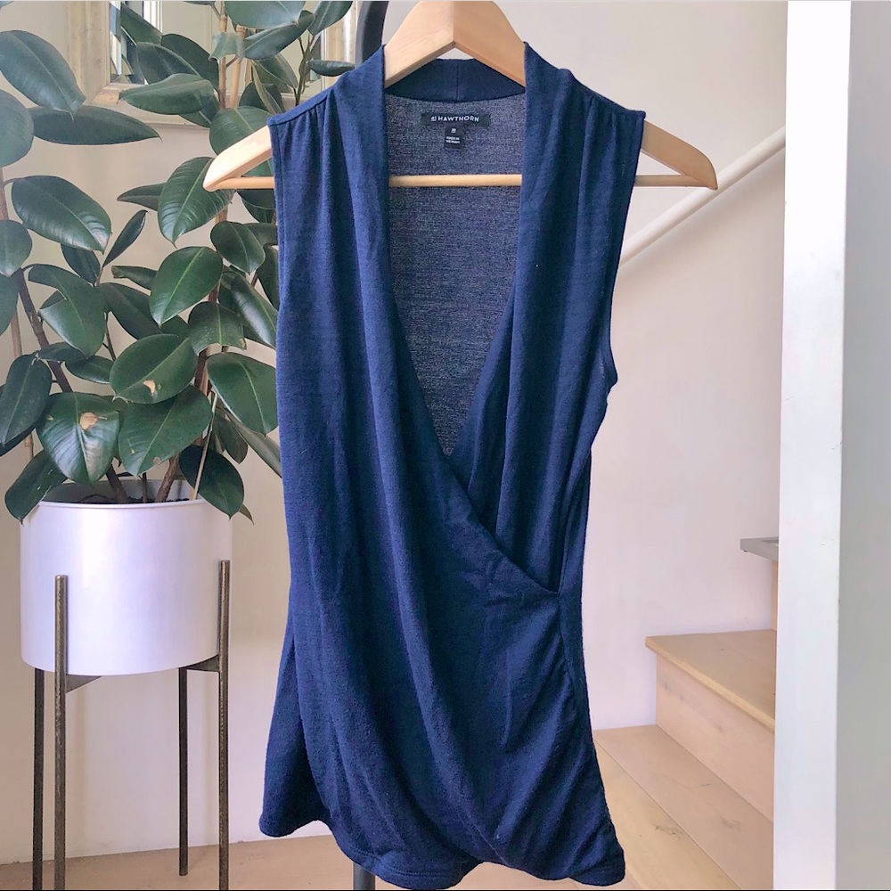 41 Hawthorn Benni Wrap Front Ruched Knit Top